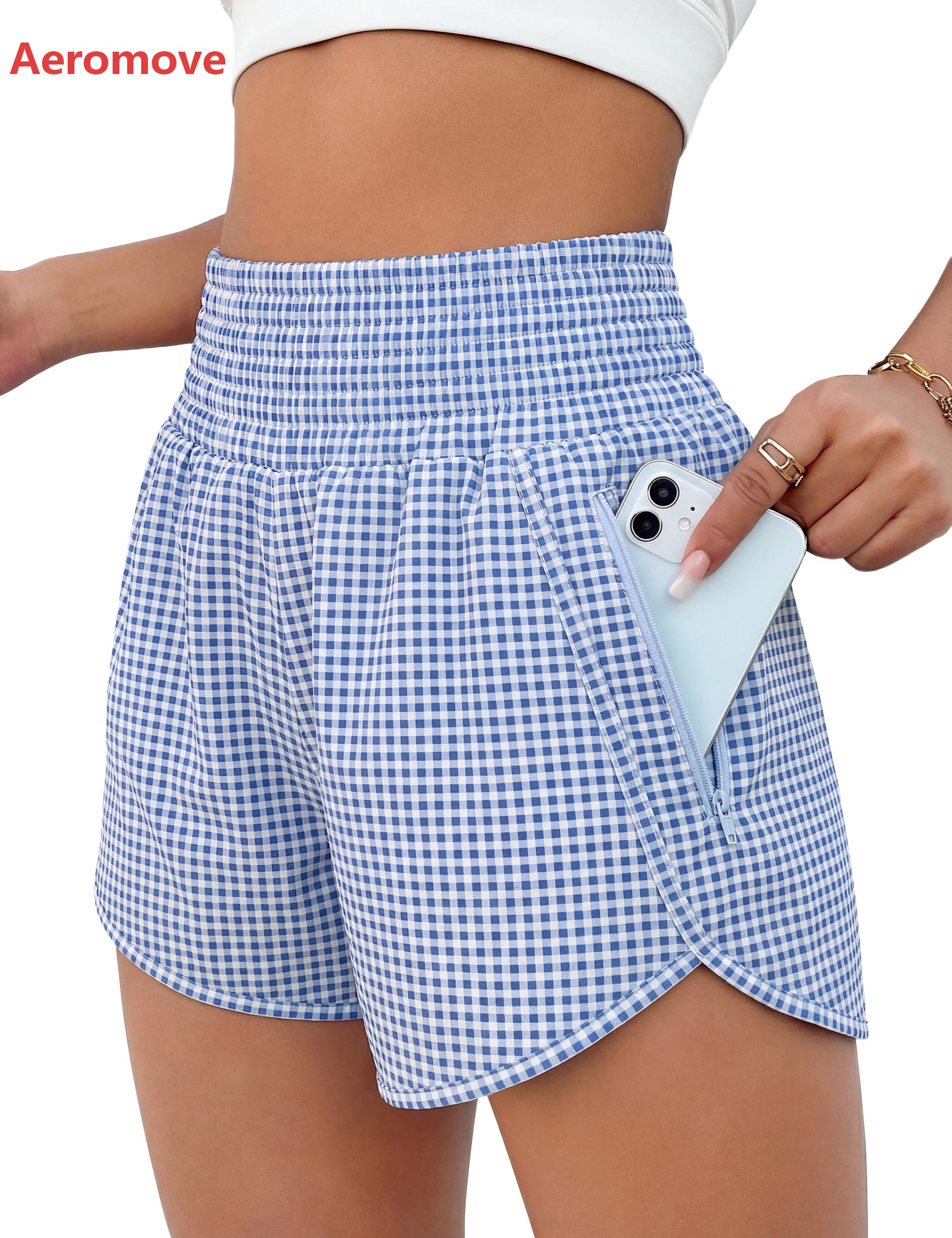 Aeromove 2.5" Inseam Athletic Shorts for Women Comfy High Waisted Short with Pocket