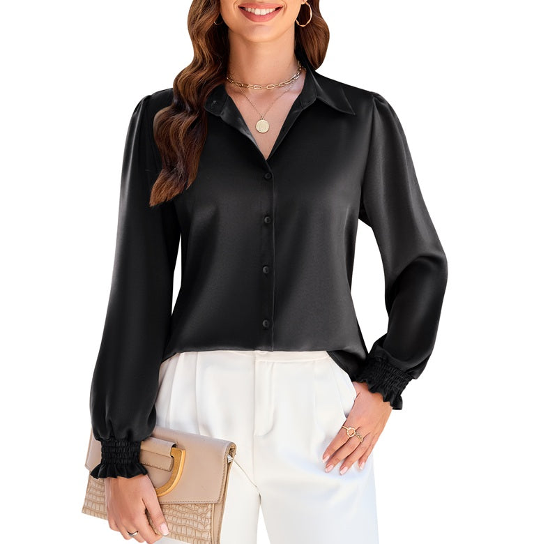 Business Outfits Button Down Long Sleeved Blouse