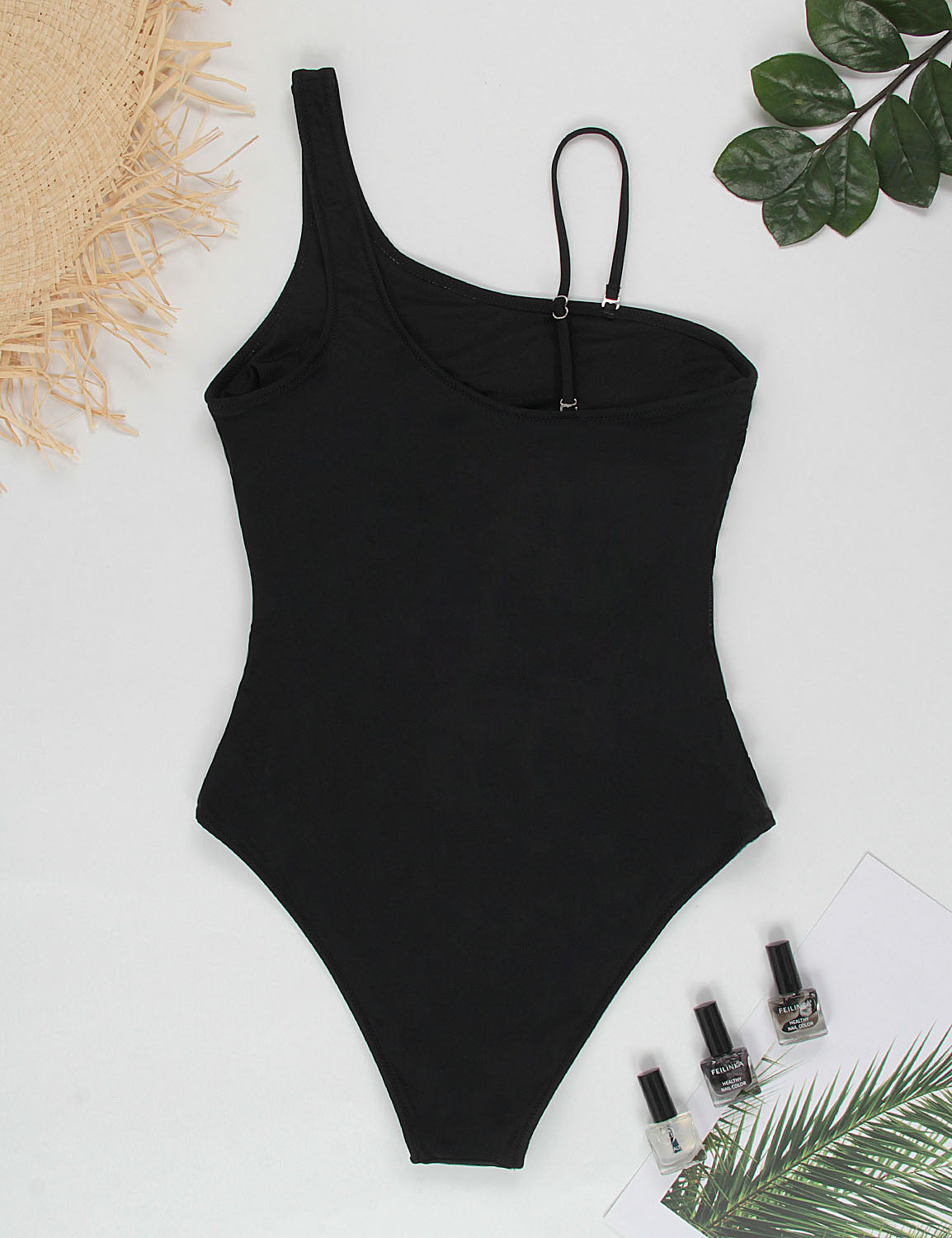 One Piece Swimsuits Slimming Mesh Swimwear shoulder one-piece