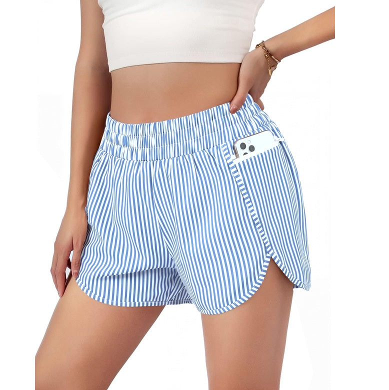Women's Quick-Dry Running Shorts Workout Sport Layer Active Shorts with Pockets 1.75"