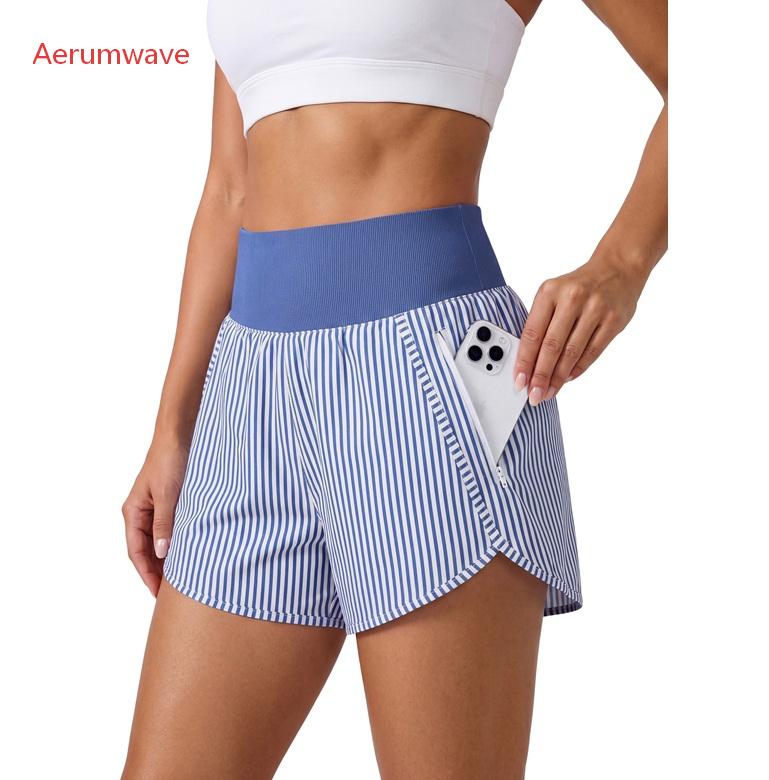 Aeromove Women's Athletic Shorts High Waisted Running Shorts 2.5" Comfy Liner for Workout Gym Track