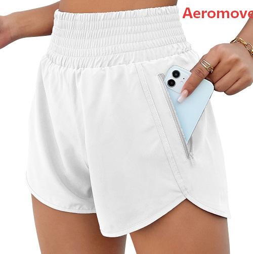 Aeromove 2.5" Inseam Athletic Shorts for Women Comfy High Waisted Short with Pocket