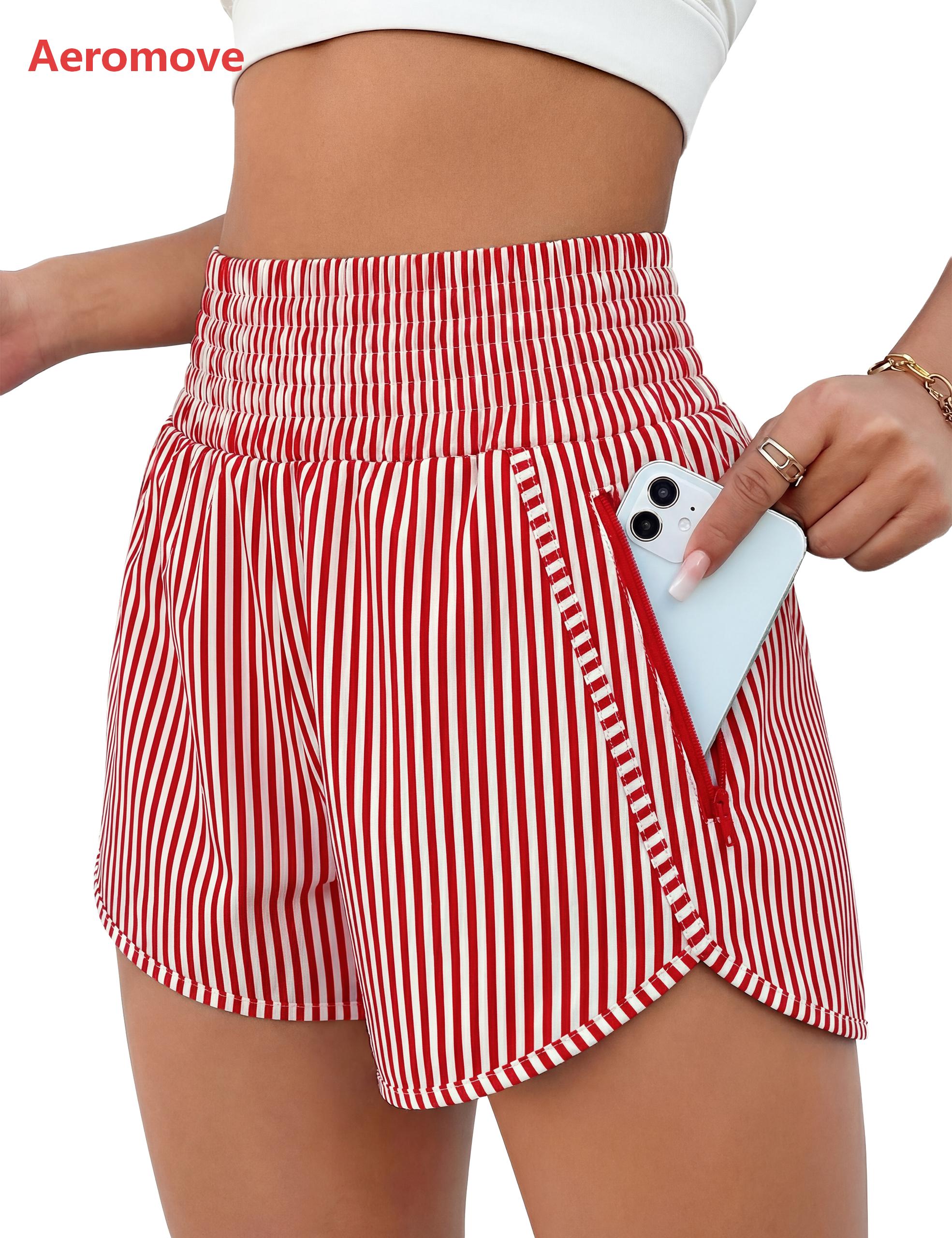 Aeromove 2.5" Inseam Athletic Shorts for Women Comfy High Waisted Short with Pocket