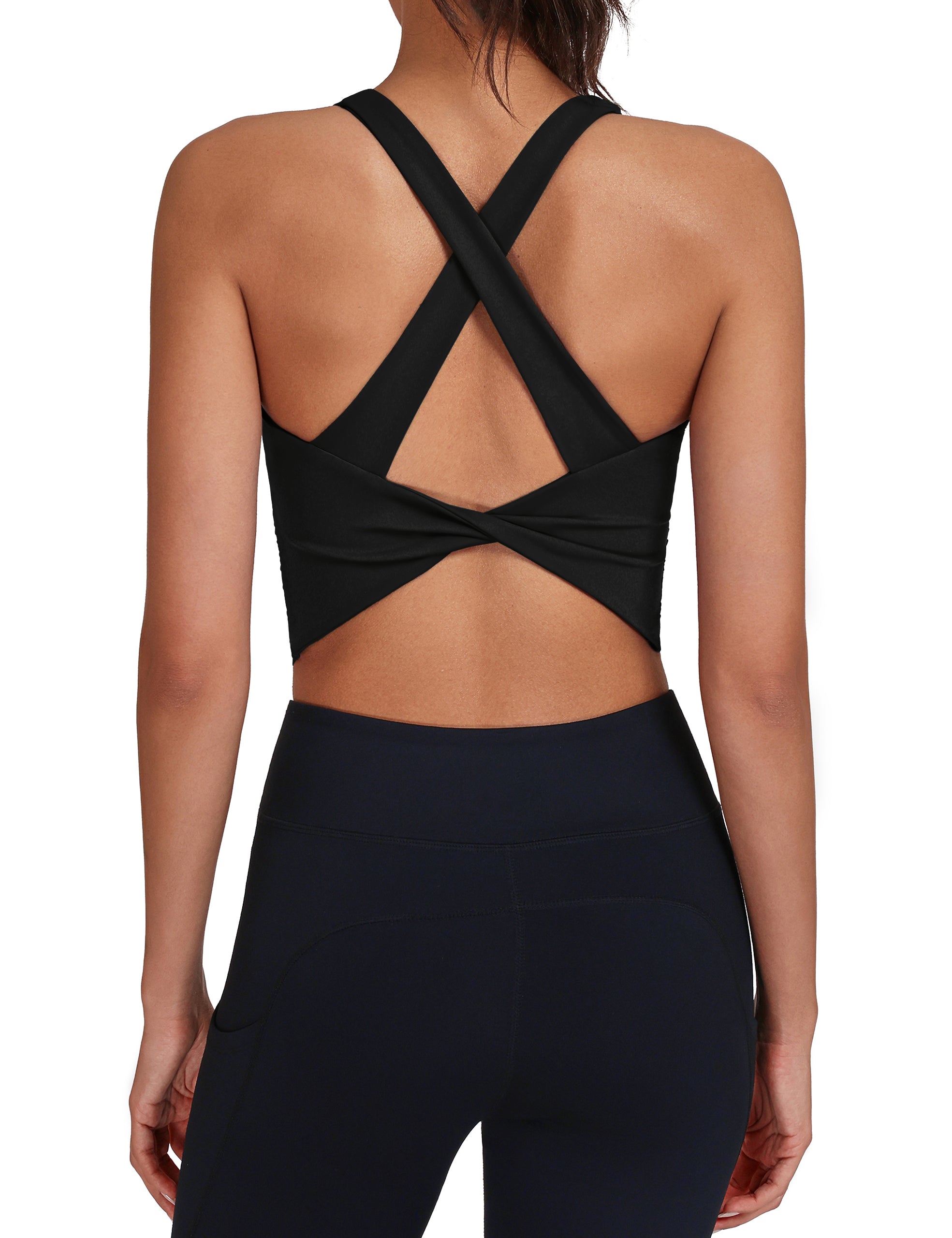 Built in Bra Tank Tops Open Back Athletic Yoga Workout Tanks