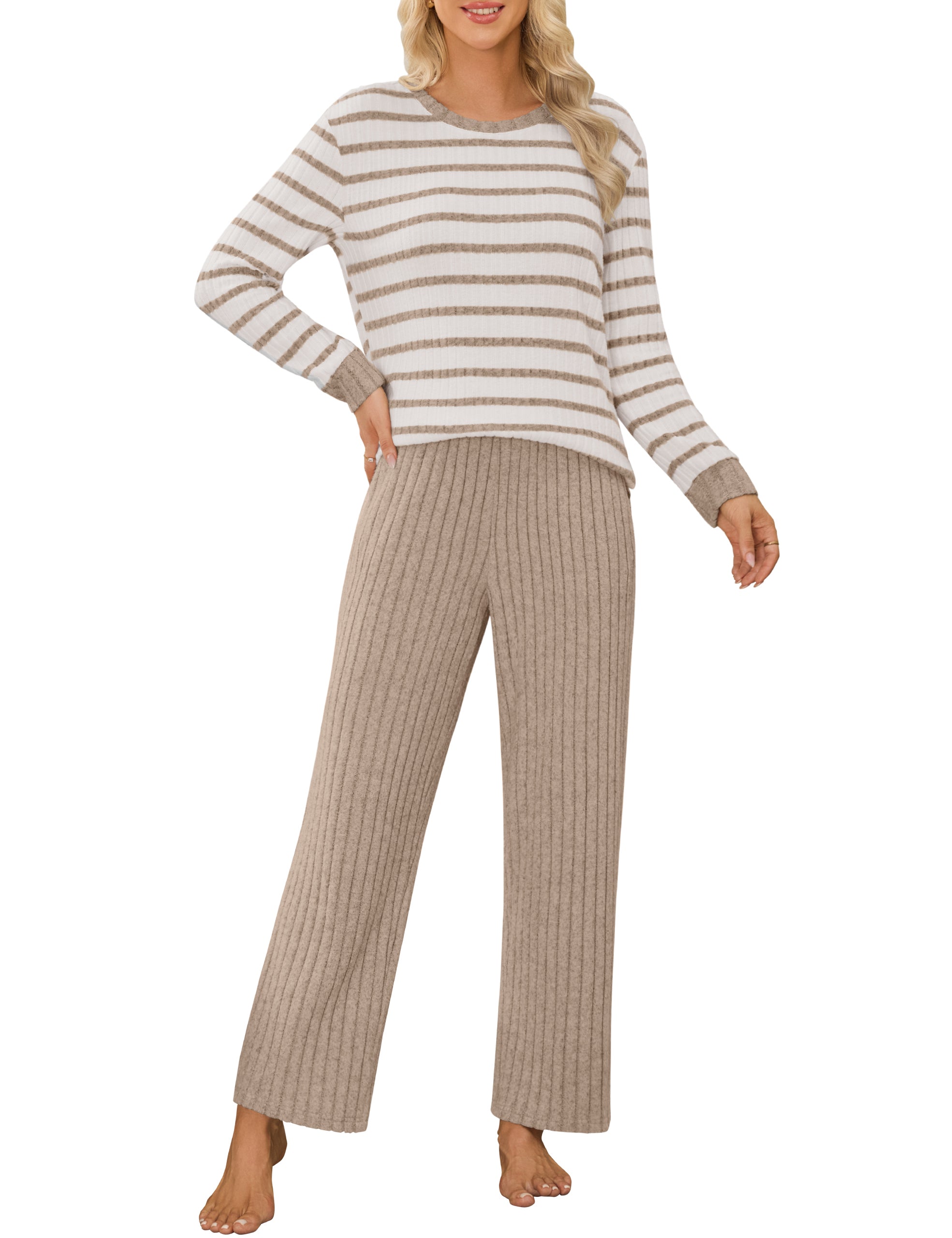 Pajama Sets Winter Comfy 2 Piece Lounge Sets with Pockets