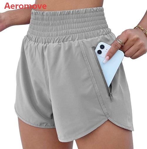 Aeromove 2.5" Inseam Athletic Shorts for Women Comfy High Waisted Short with Pocket