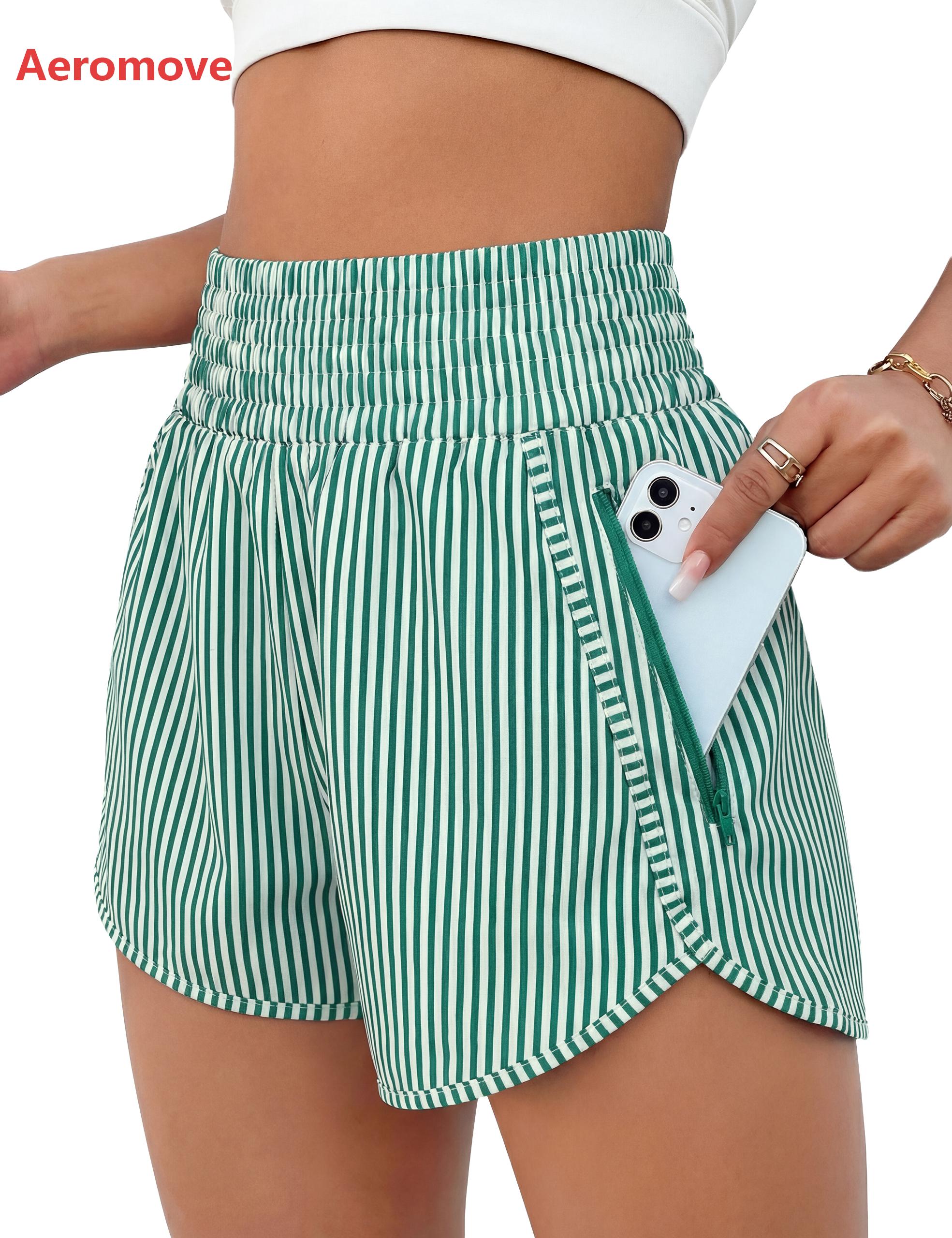 Aeromove 2.5" Inseam Athletic Shorts for Women Comfy High Waisted Short with Pocket