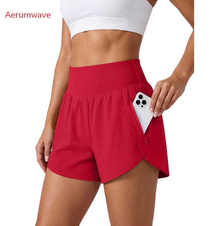 Aeromove Women's Athletic Shorts High Waisted Running Shorts 2.5" Comfy Liner for Workout Gym Track