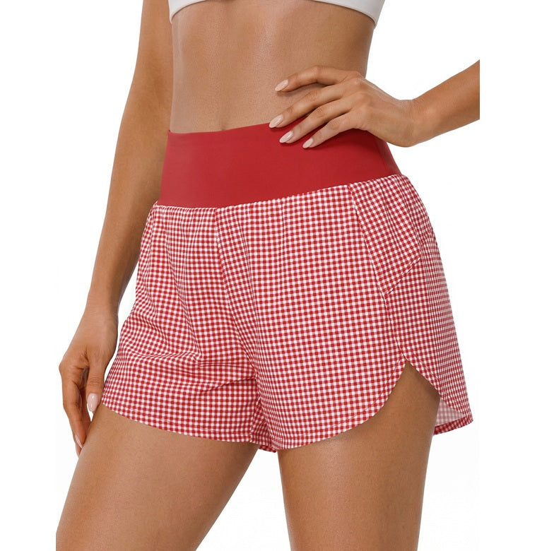 Women's Athletic Shorts High Waisted Running Shorts 2" rear zipper pocket quick-dry soft sweat-wicking fabric