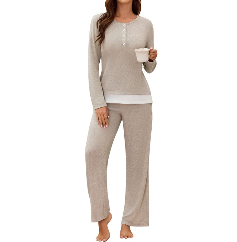 Pajama Sets Button Up Fall Lounge Sets