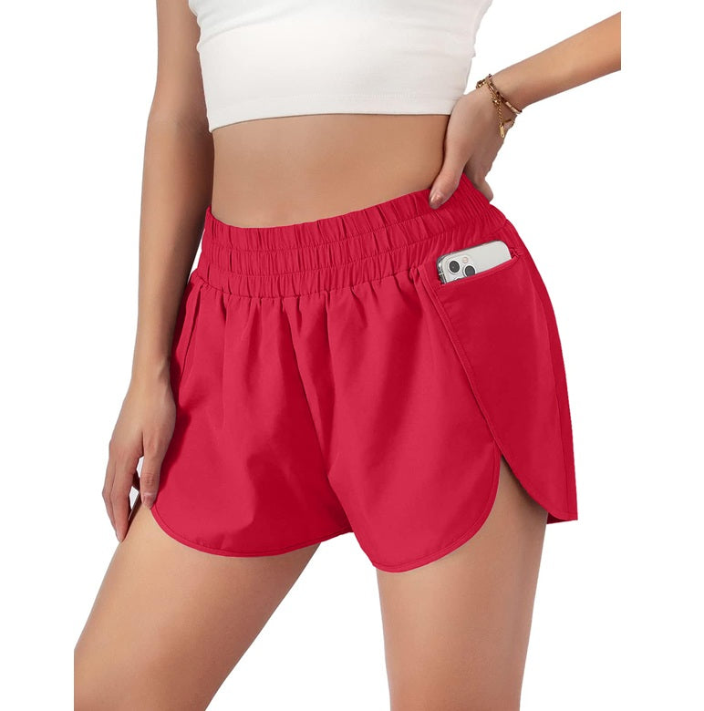 Women's Quick-Dry Running Shorts Workout Sport Layer Active Shorts with Pockets 1.75"