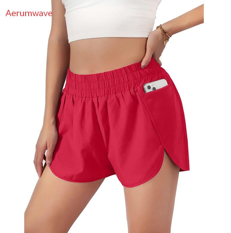 Women's Quick-Dry Running Shorts Workout Sport Layer Active Shorts with Pockets 1.75"