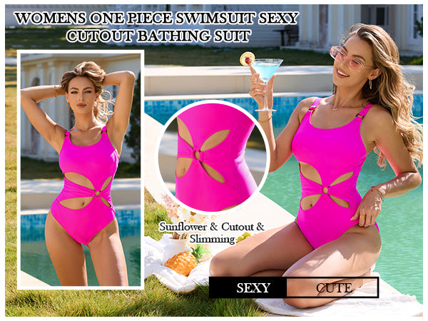 Blooming Jelly Sexy Cut Out Monokini Womens Cheeky High Cut Slimming One Piece Swimsuit