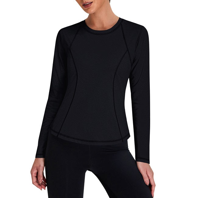 Soft Workout Tops with Mesh Back Slimming Cut sports