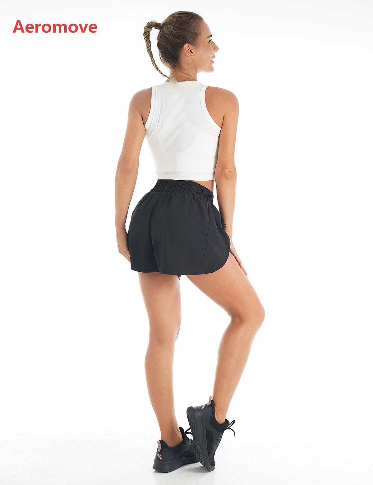 Aeromove Women's Quick-Dry Running Shorts Workout Sport Layer Active Shorts with Pockets 1.75"