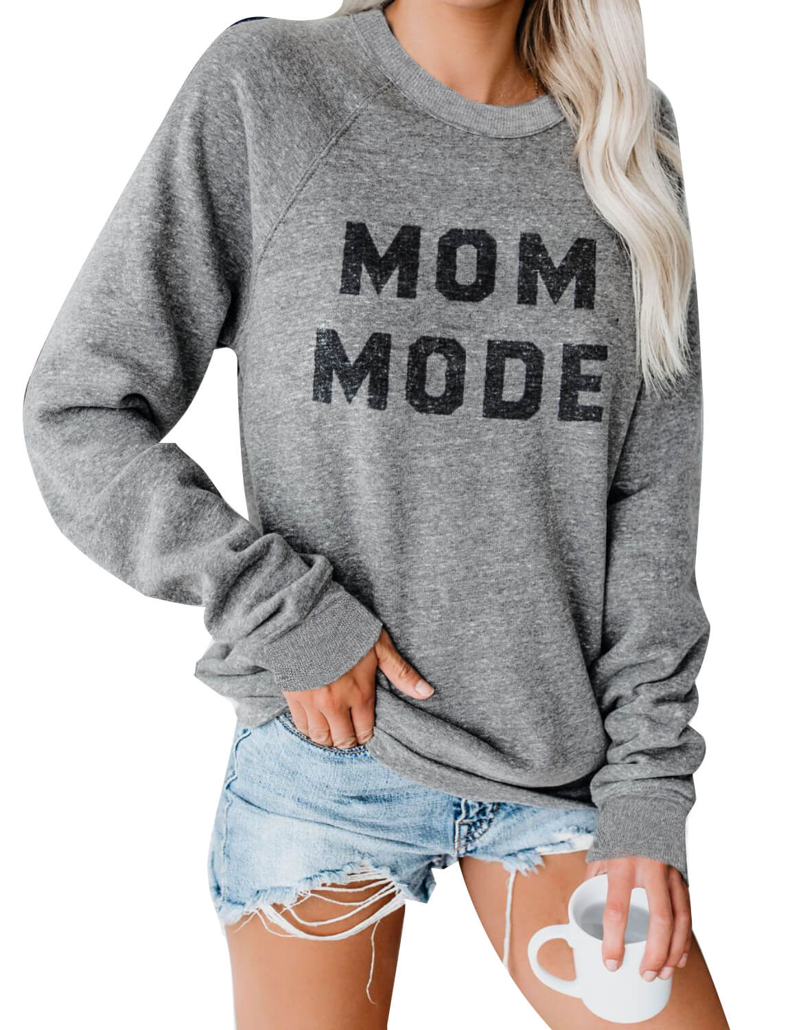 Mom Mode Letter Print Casual Sweatshirt