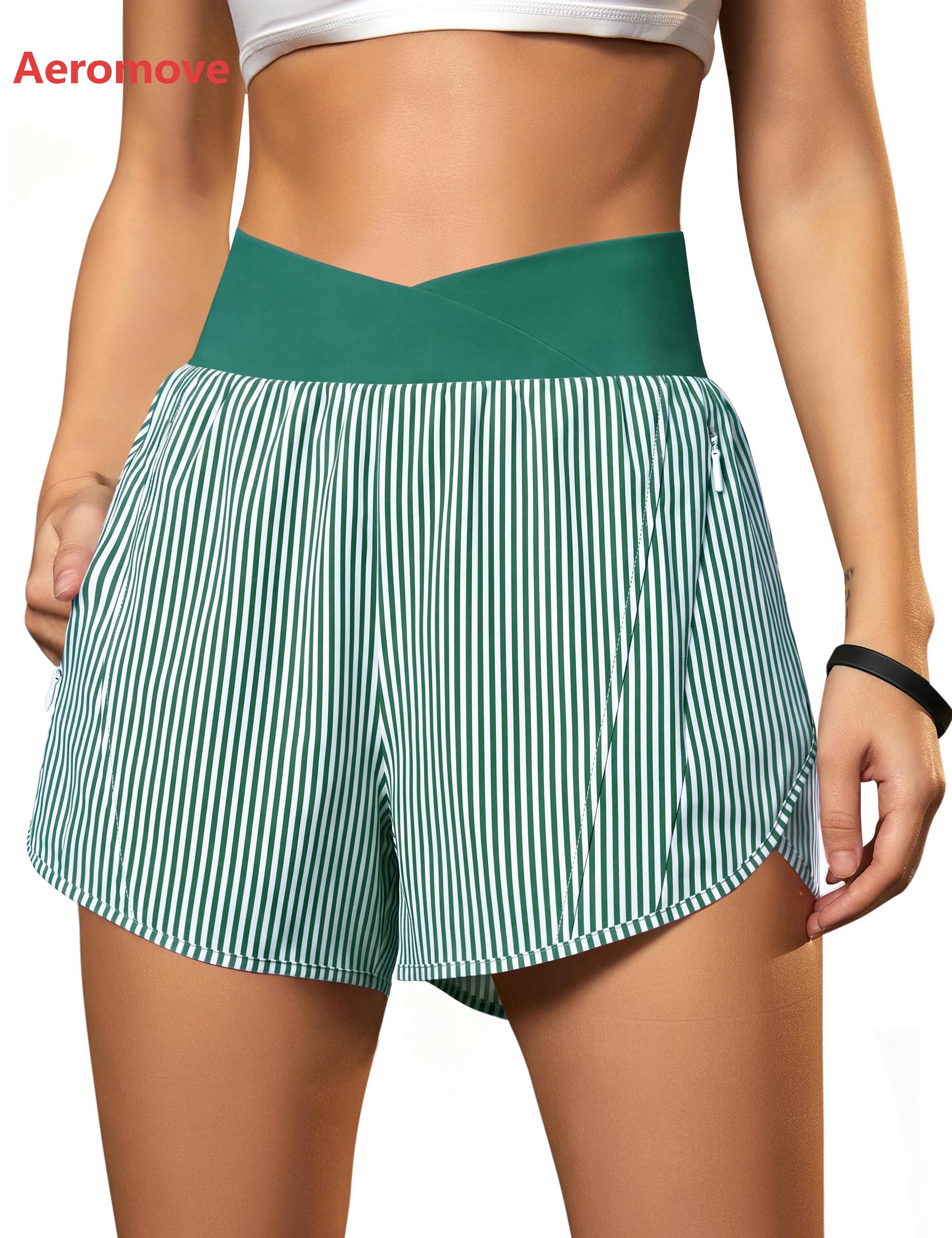 High Waisted Sports Shorts with Zipper Pockets