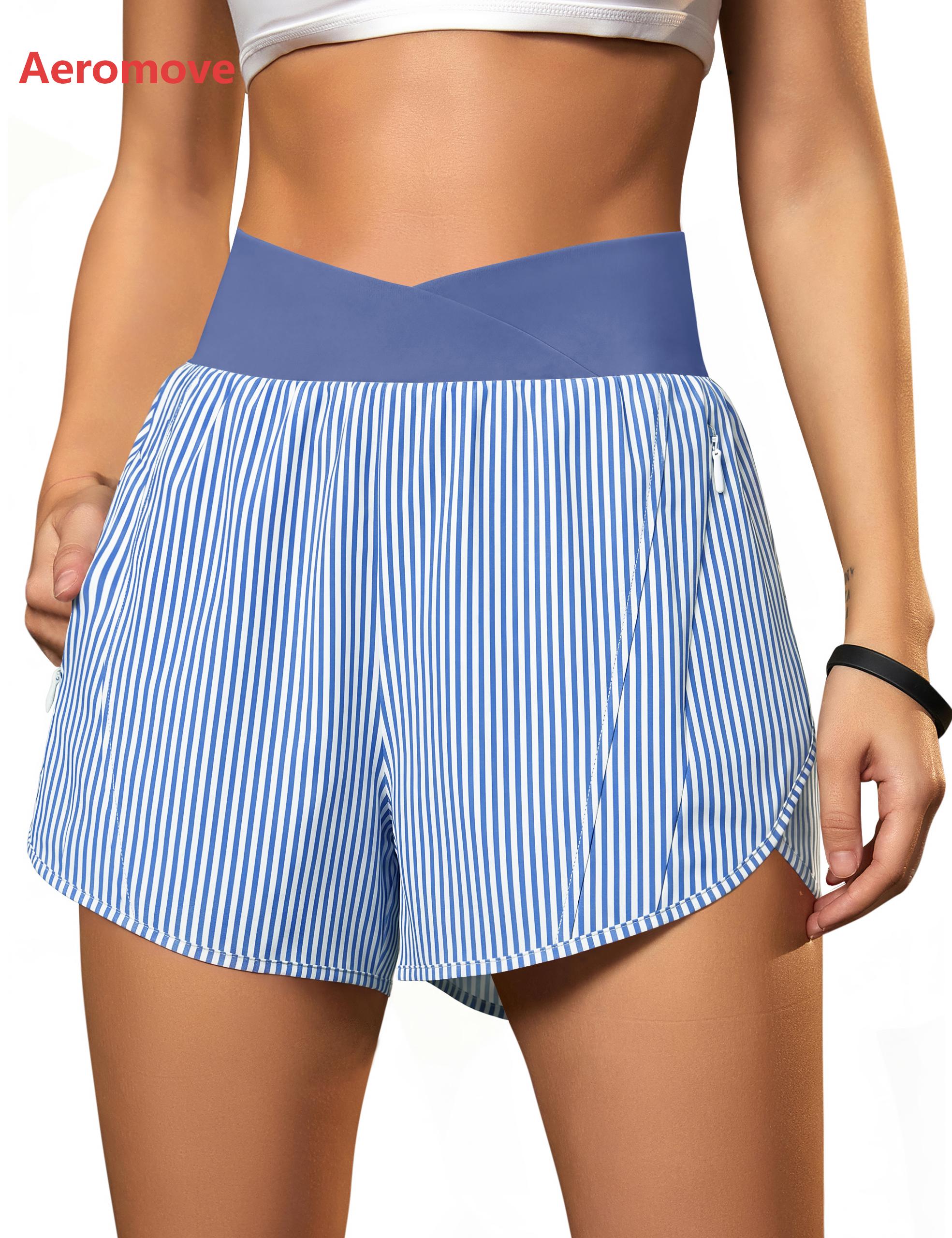High Waisted Sports Shorts with Zipper Pockets