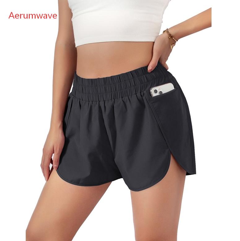 Women's Quick-Dry Running Shorts Workout Sport Layer Active Shorts with Pockets 1.75"