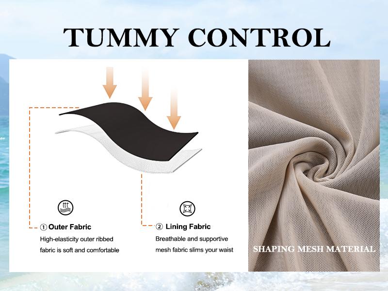 Blooming Jelly Womens Modest Swimsuits Tummy Control Slimming Bathing Suit 1 Piece Long Torso Swimwear