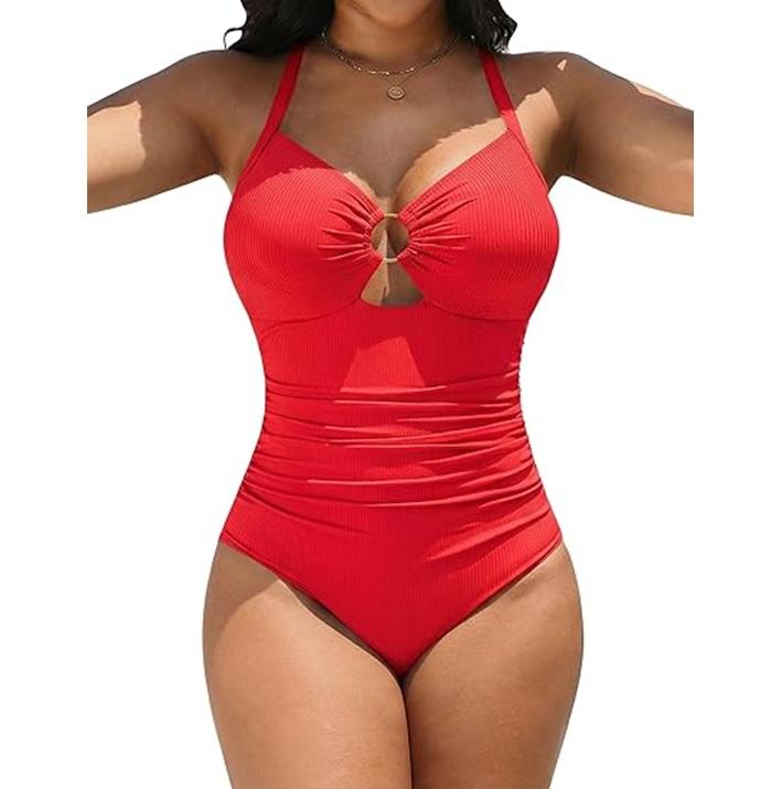 Blooming Jelly Womens Modest Swimsuits Tummy Control Slimming Bathing Suit 1 Piece Long Torso Swimwear