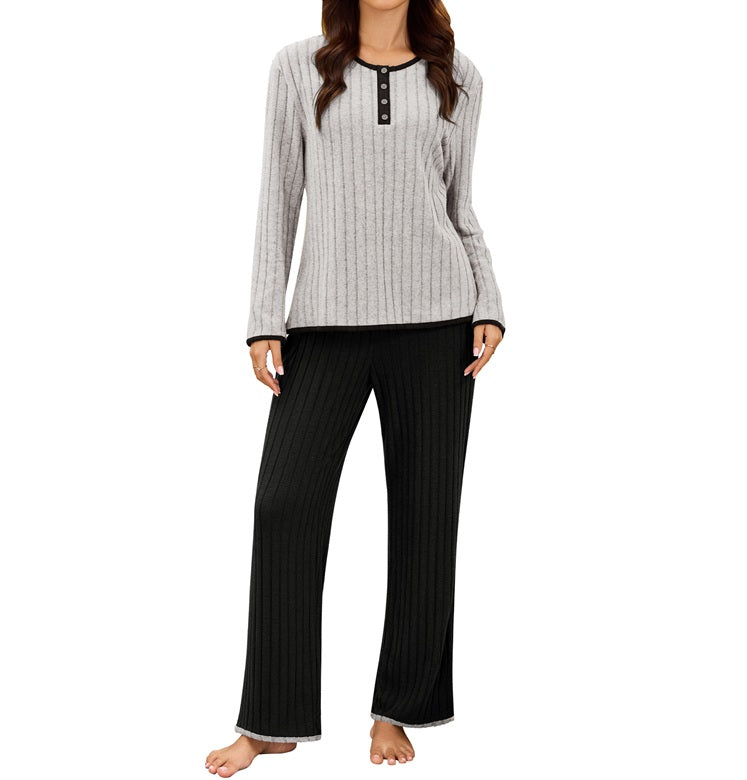 Pajama Sets Color Block Matching Set Sleepwear PJ Set
