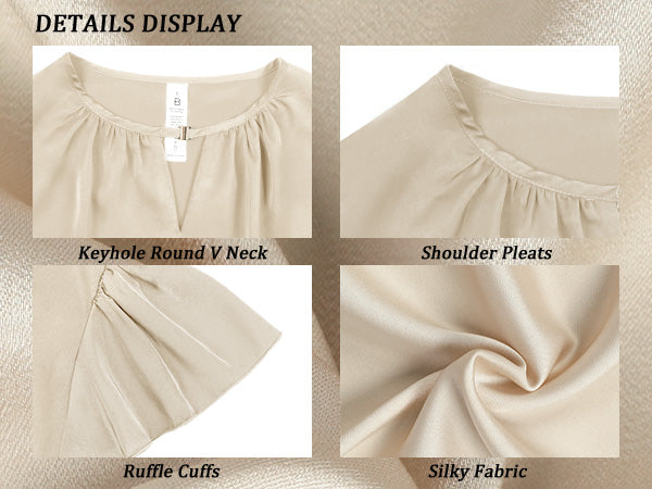 Business Casual Short Sleeve Silk Keyhole Outfits