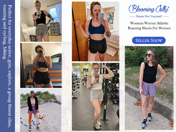 Women's Quick-Dry Running Shorts Workout Sport Layer Active Shorts with Pockets 1.75"