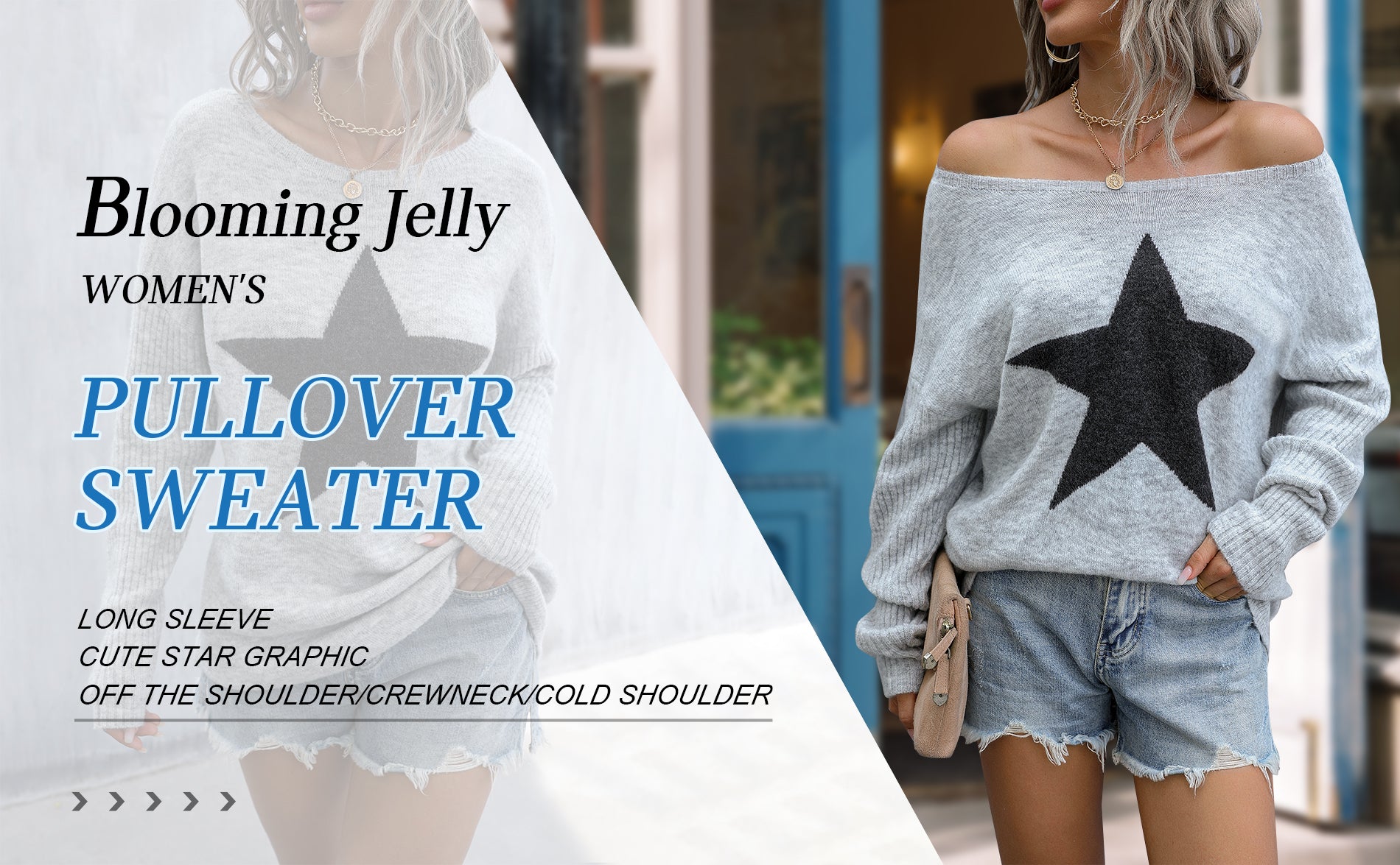 Off The Shoulder Sweaters Cute Fall Tunic Tops Knitted Pullover