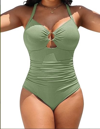 Blooming Jelly Womens Modest Swimsuits Tummy Control Slimming Bathing Suit 1 Piece Long Torso Swimwear