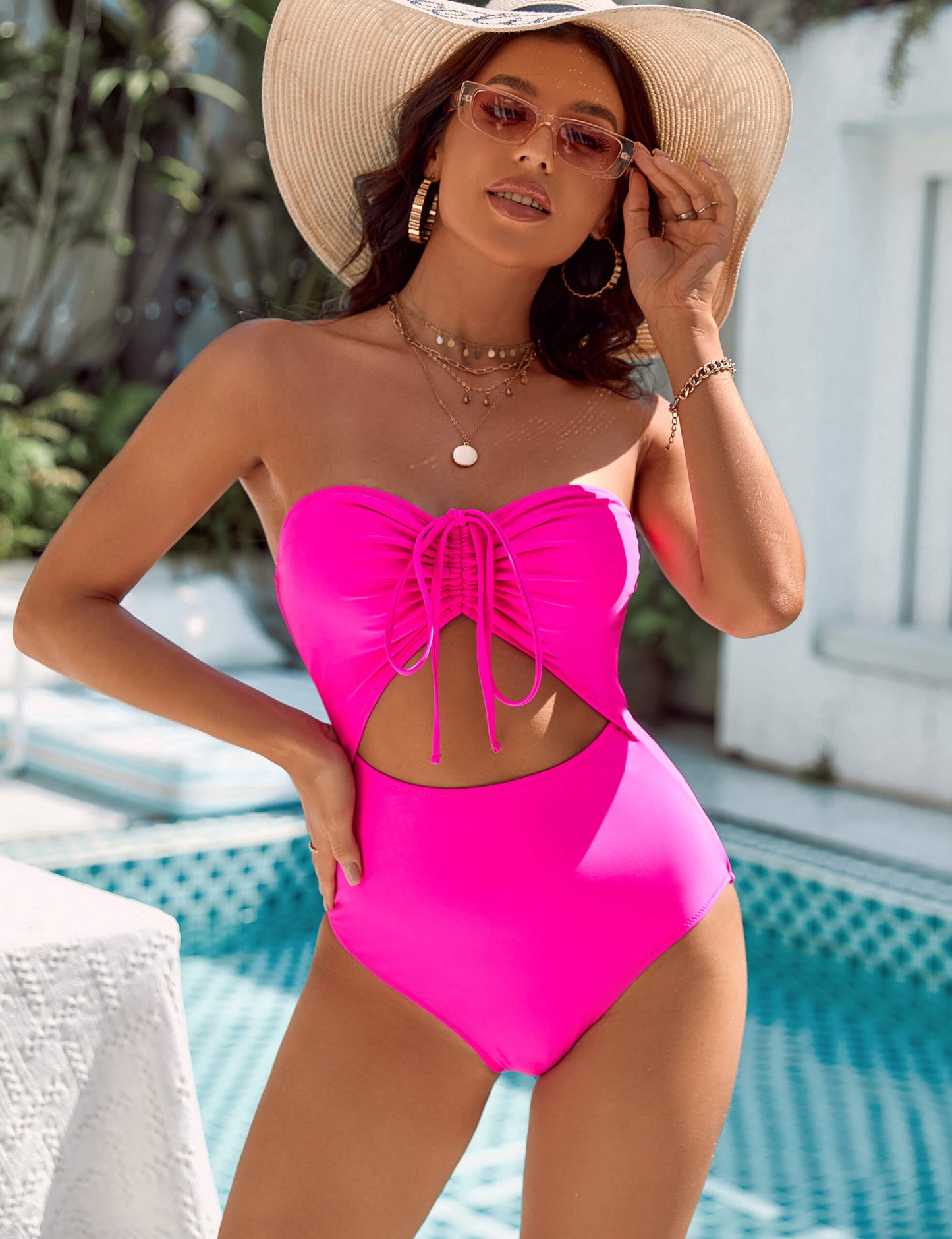 Sexy Halter Cut Out Monokini One Piece Swimsuit