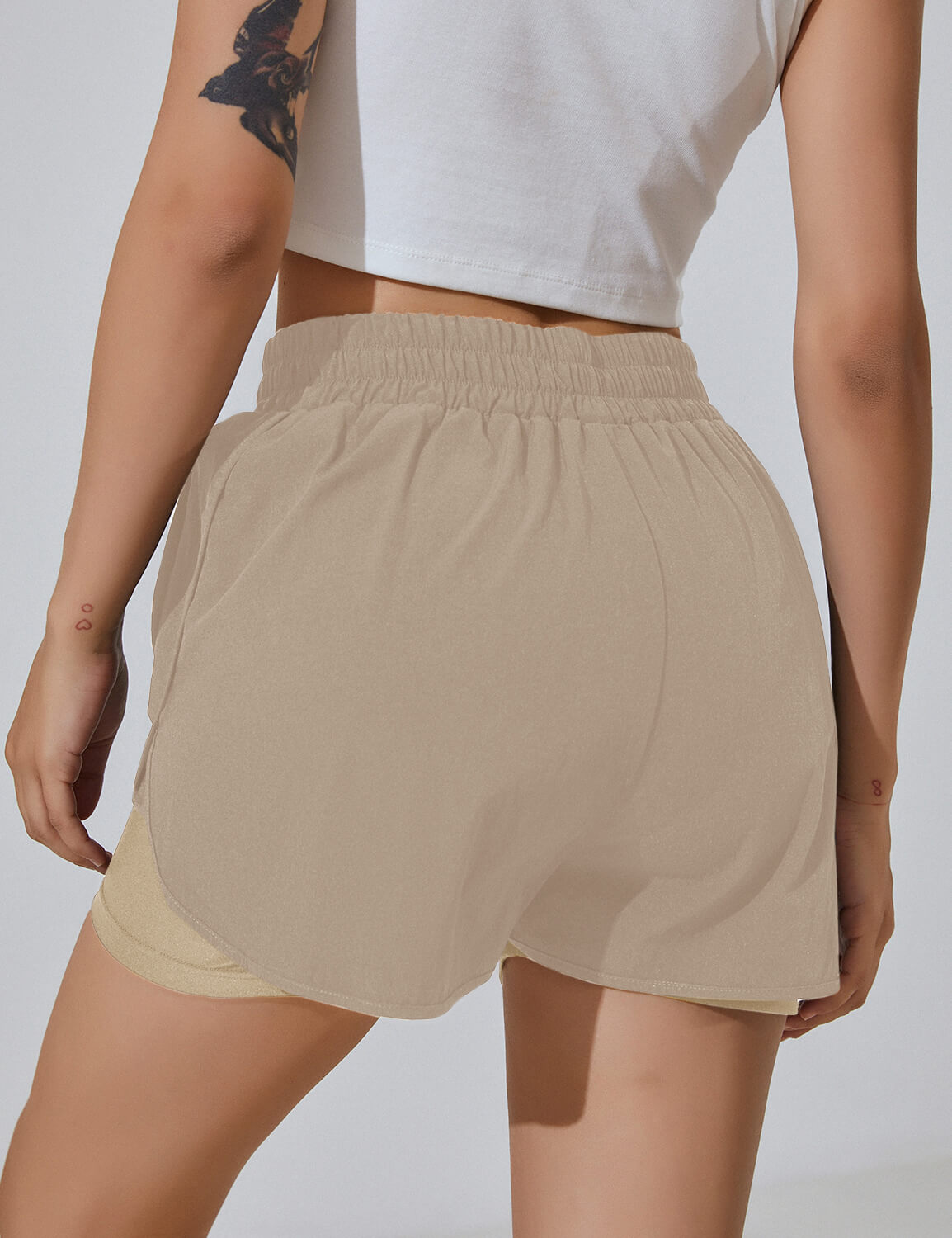 Tan 2025 running shorts