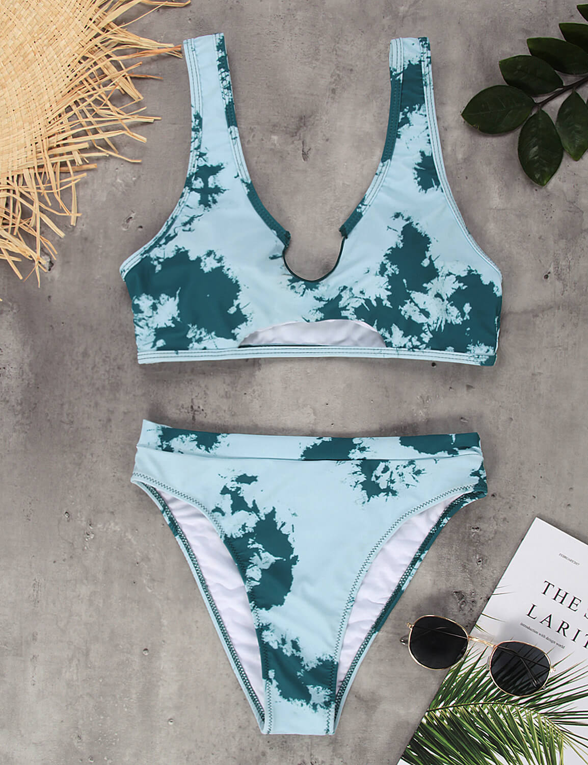 Tie Dye High Leg Bikini Set