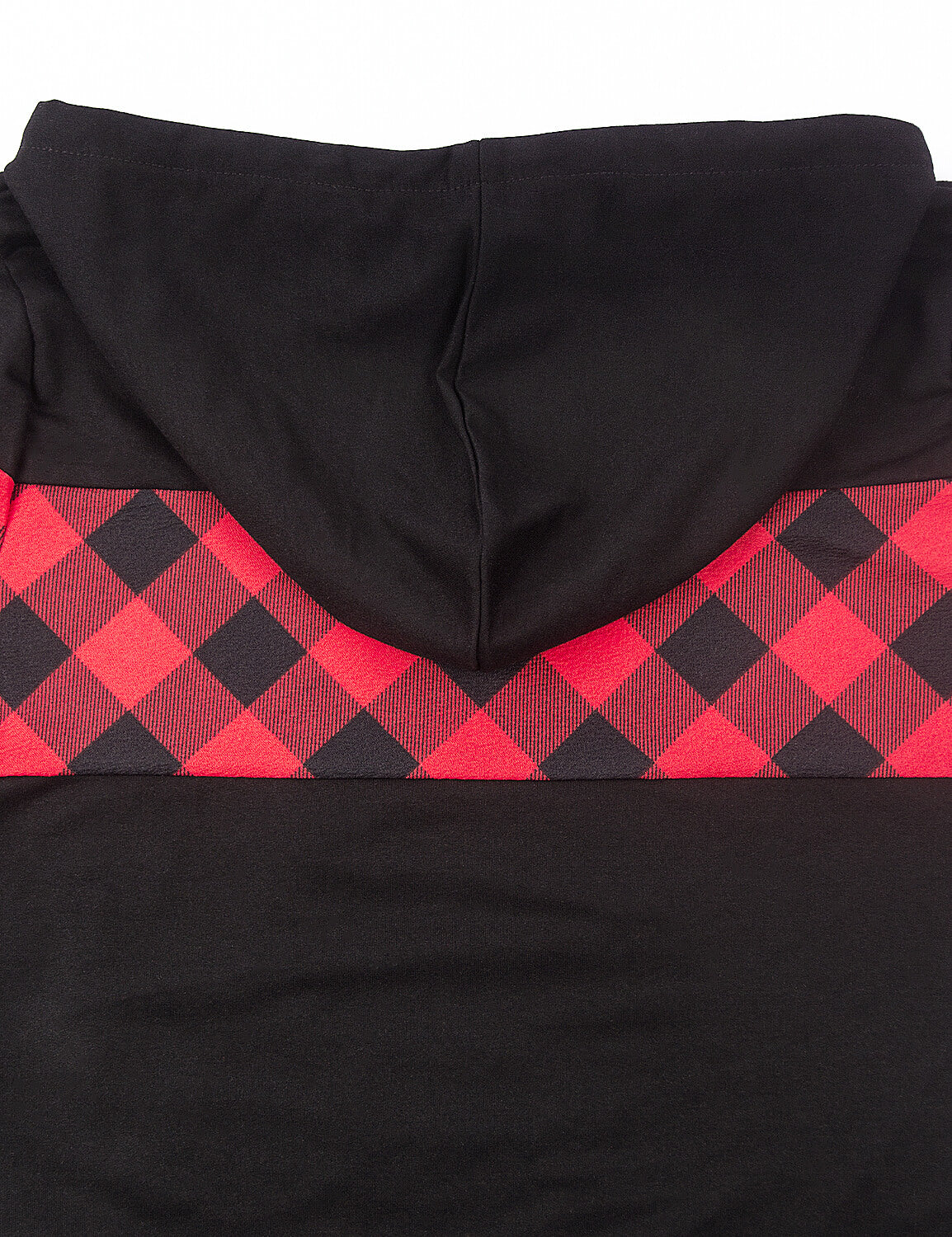 Contrast Check Long Sleeve Hoodie - Blooming Jelly