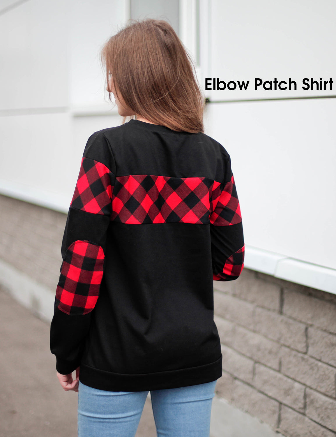 Contrast Color Long Sleeve Patchwork Sweatshirt - Blooming Jelly