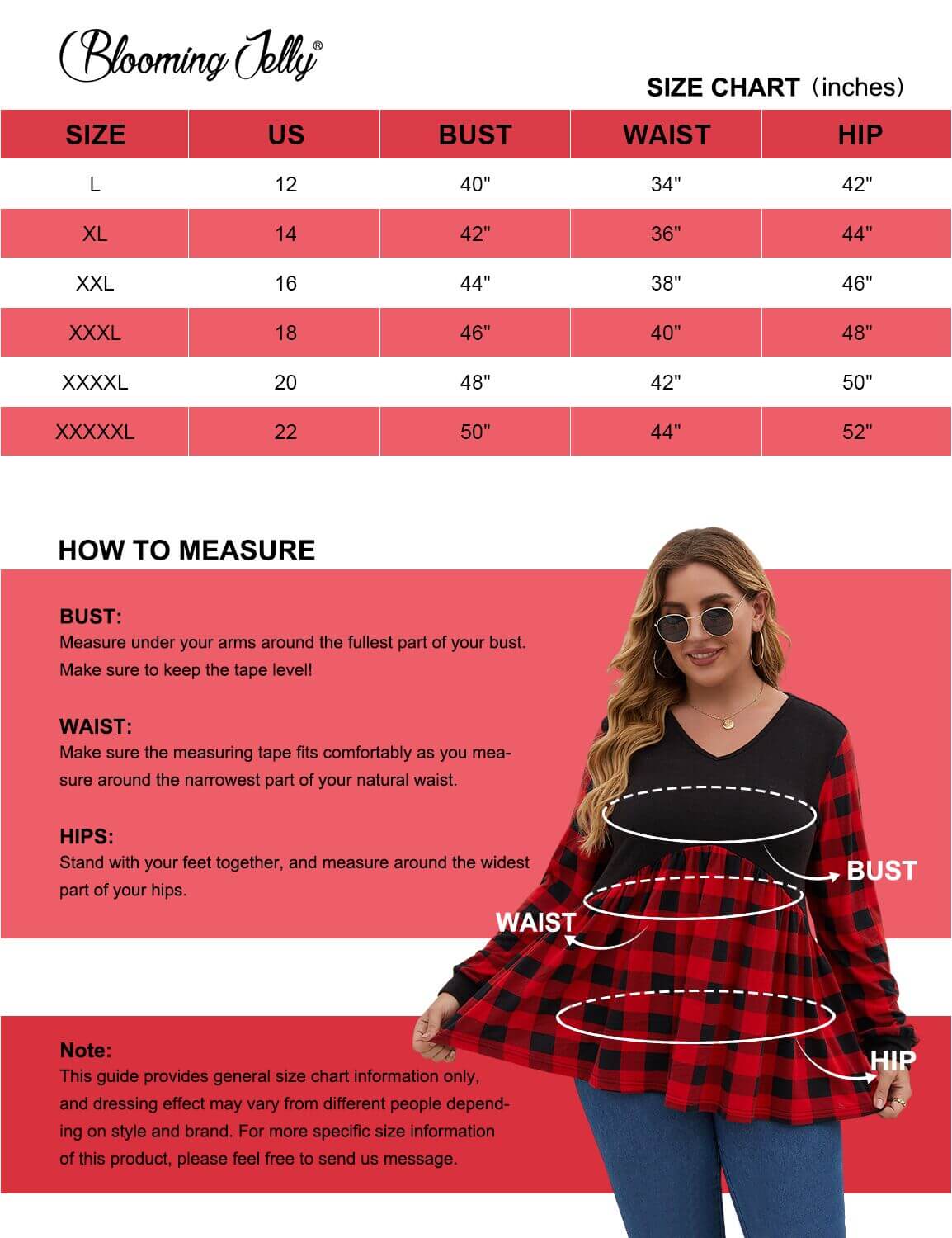 V Neck Plus Size Plaid Patched Tunic Top