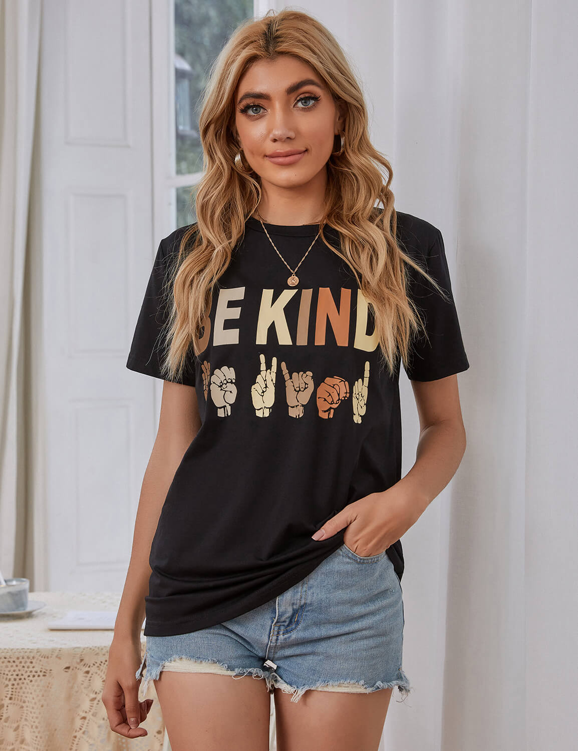 Be Kind Shirt with Hands Graphic Tee