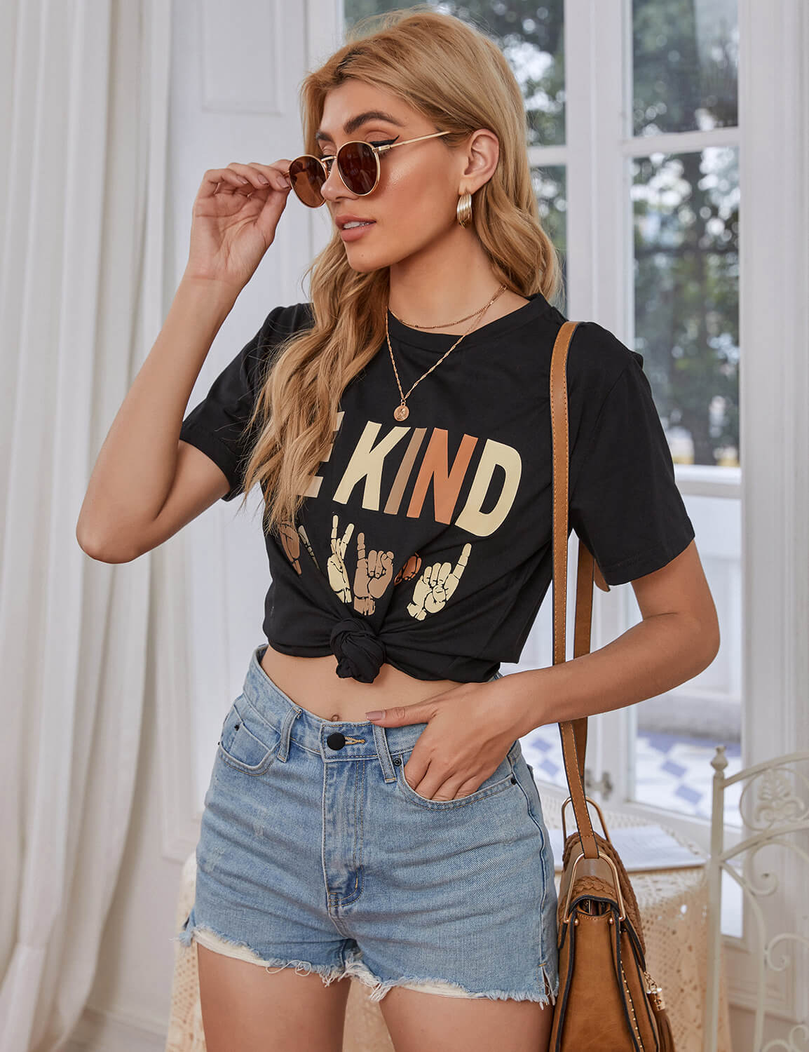 Be Kind Shirt with Hands Graphic Tee