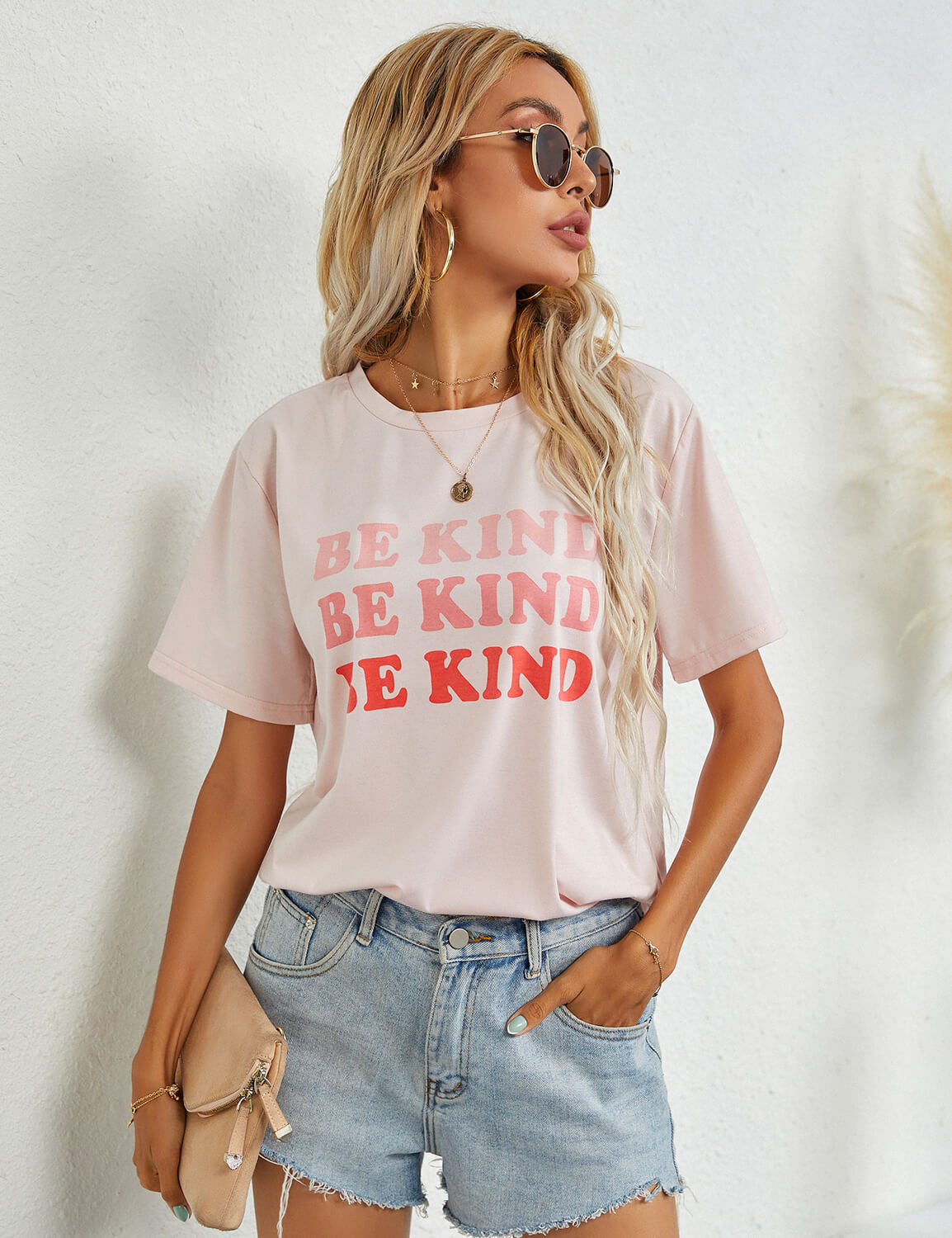 Loose Colorful BE KIND Print Casual T-Shirt