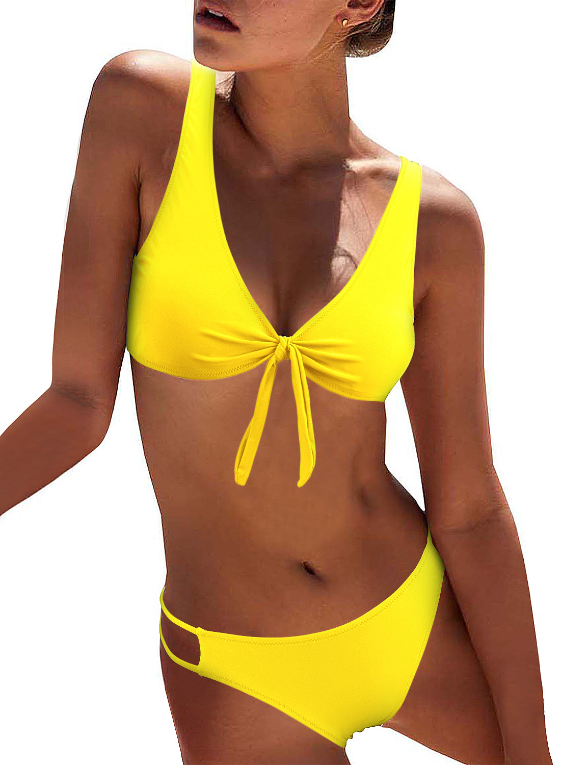 Have Fun Knotted-Front Bikini Set - Blooming Jelly