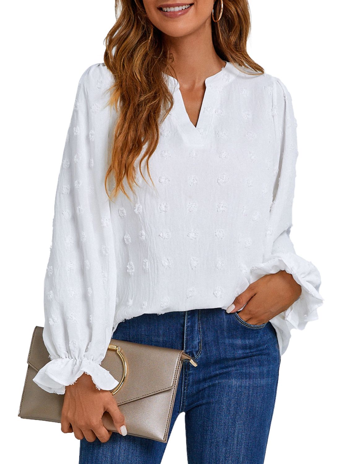 Women's long sleeve dressy clearance blouses