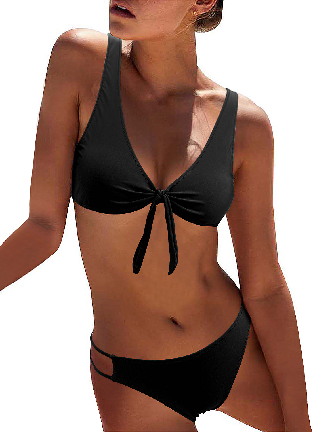 Have Fun Knotted-Front Bikini Set - Blooming Jelly