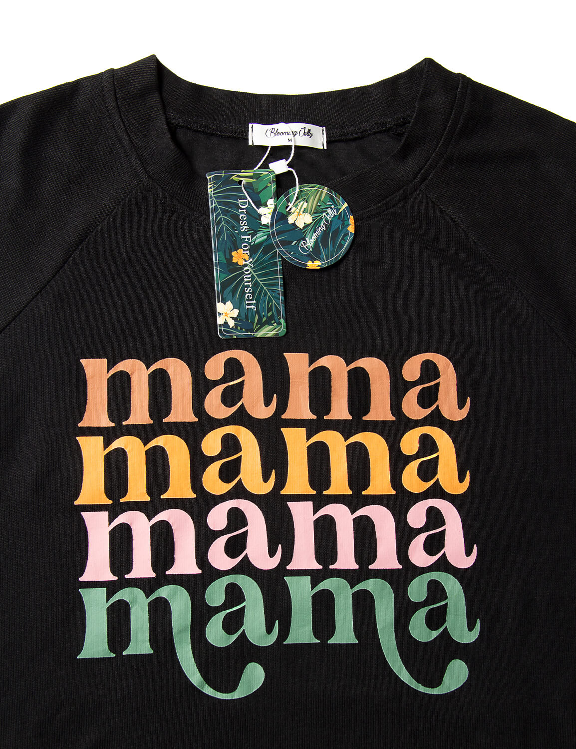 Crewneck Mama Print Graphic Sweatshirt