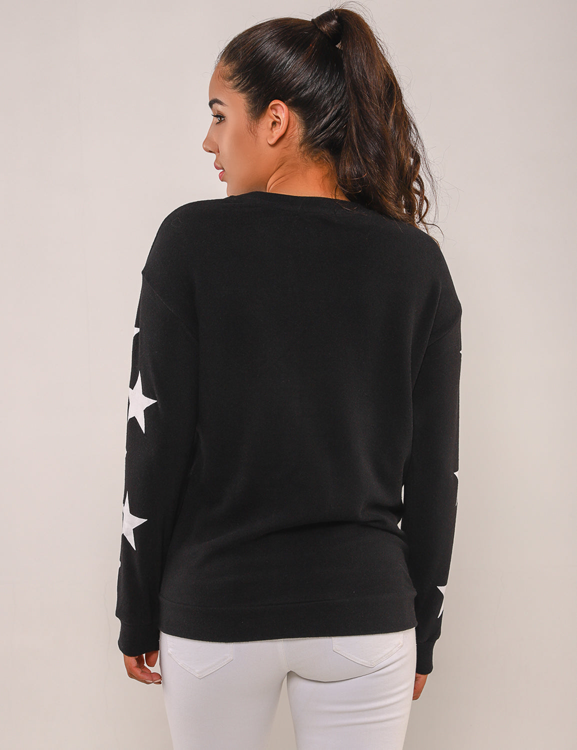 Sweatshirt with stars on sleeve sale