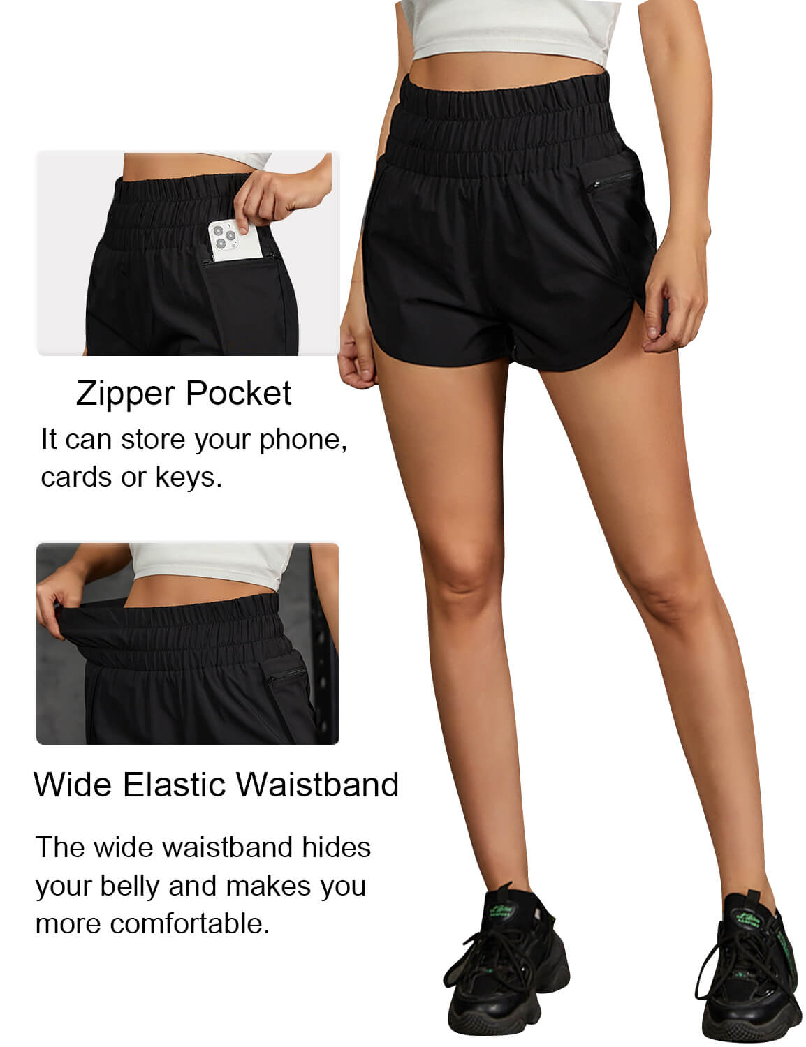 Workout Exercise High Waisted Quick-Dry Running Shorts