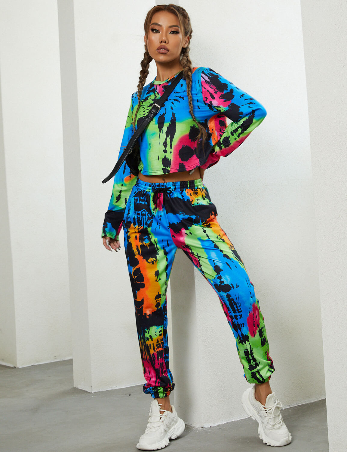 Blooming Jelly 2 Set Tie Dye Sweatshirt Joggers Set