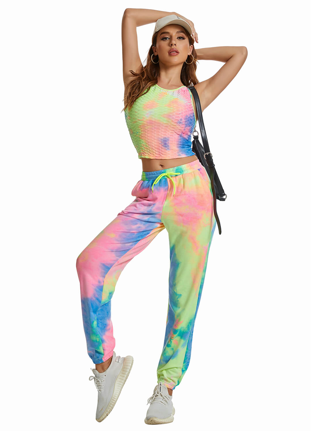 Blue and pink tie dye sweatpants hot sale