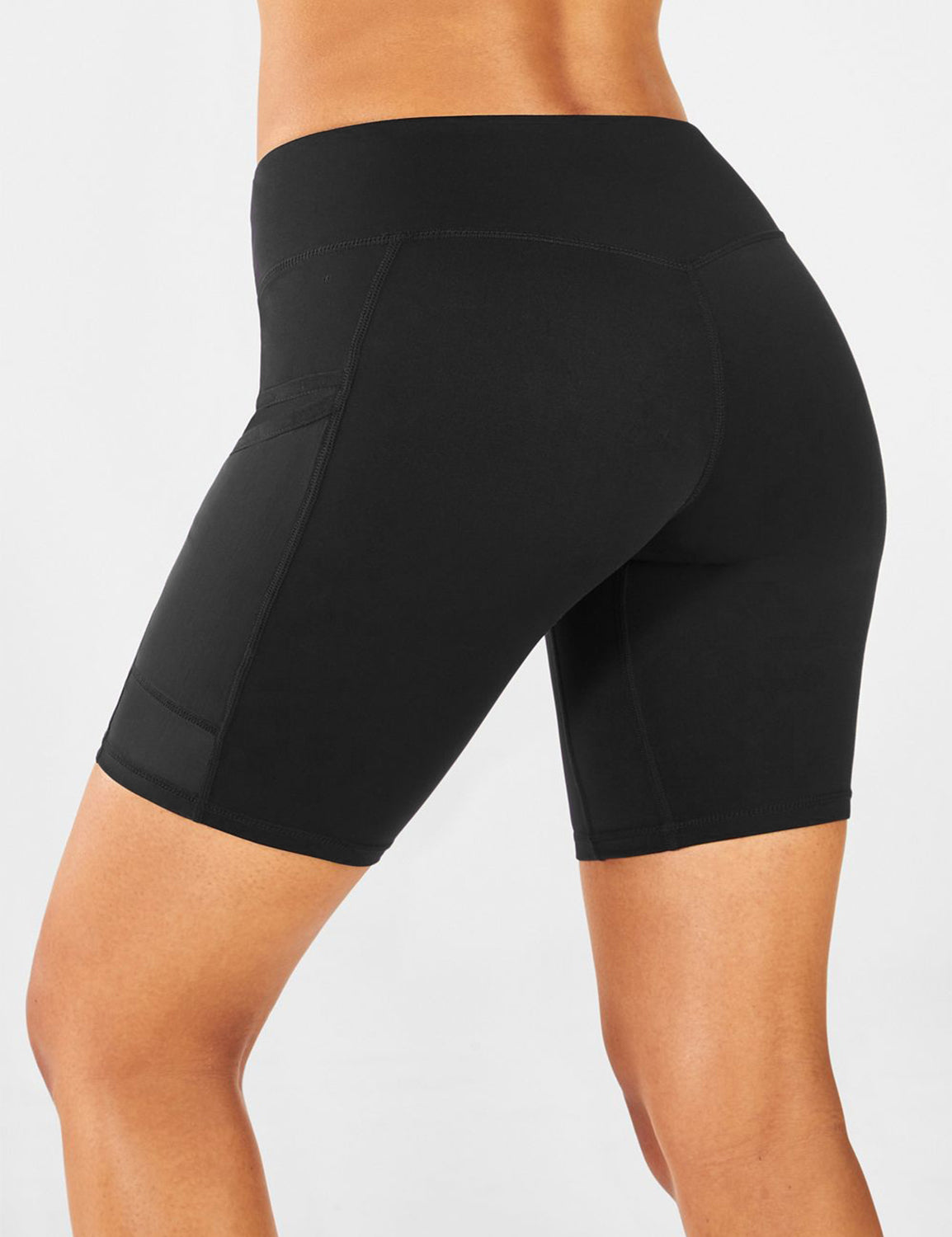 Blooming Jelly_High Elasticity Side Pockets Biker Shorts_Black_254001_02_Women Athletic High Elascity Workout_Bottoms_Shorts