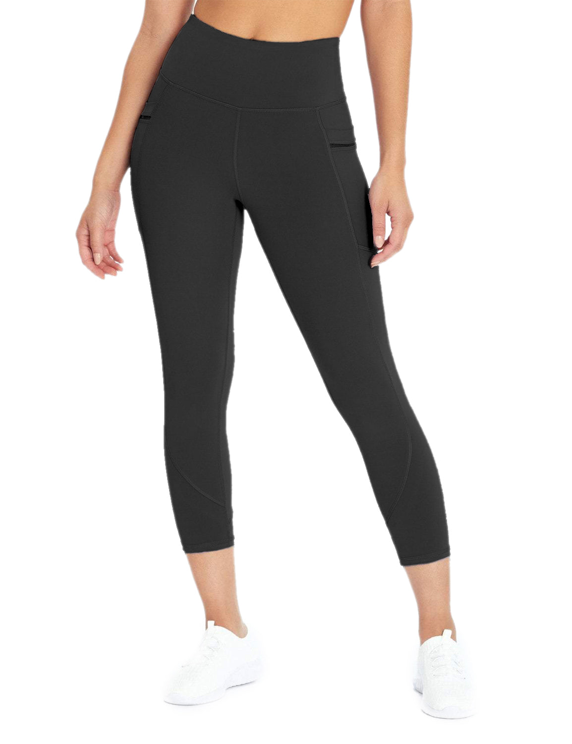 Blooming Jelly_Stretchy High Waisted Capri Leggings_Black_255022_02_Women Athletic High Elascity Workout_Bottoms_Leggings