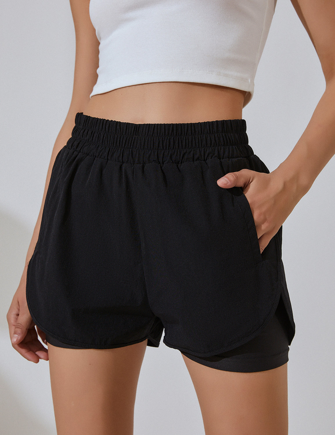 High Waisted Running Shorts with Pockets